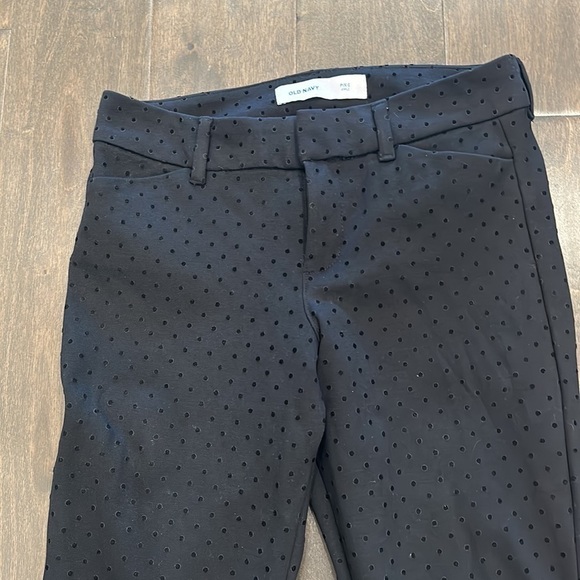 Old Navy Black Velvet Polka Dot Pixie Ankle Pants size 0 - Picture 4 of 7